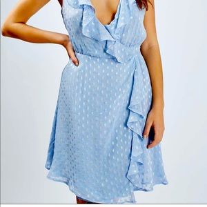 TOPSHOP Baby Blue Wrap Dress